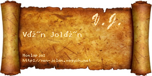 Vén Jolán névjegykártya
