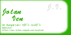 jolan ven business card